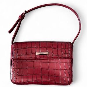 ESPRIT Red Croc Shoulder Bag
